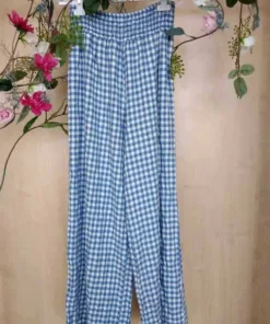 pantalón vichy largo y talle alto