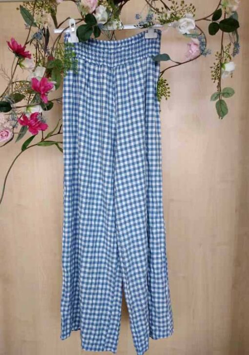 pantalón vichy largo y talle alto