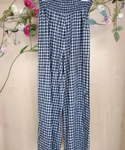 Pantalón vichy largo y talle alto