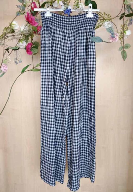 Pantalón vichy largo y talle alto