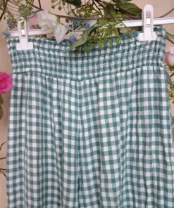 pantalón vichy con cintura fruncida