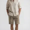 Pantalón corto de verano de algodón con cinturón