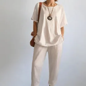 Blusa lisa de lino