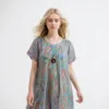 Vestido estampado de seda